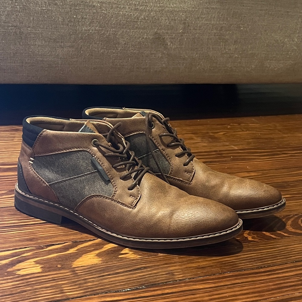 Men's Casual Brown Boots - Stylish Lace-Up Mid-Top